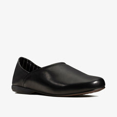 Harston Elite Slipper Black Leather | Clarks outlet - Men