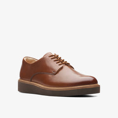 Glickly Derby Dark Tan Leather | Clarks on Sale - Women