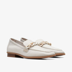 Sarafyna Iris Loafer White Leather | Clarks discount - Women