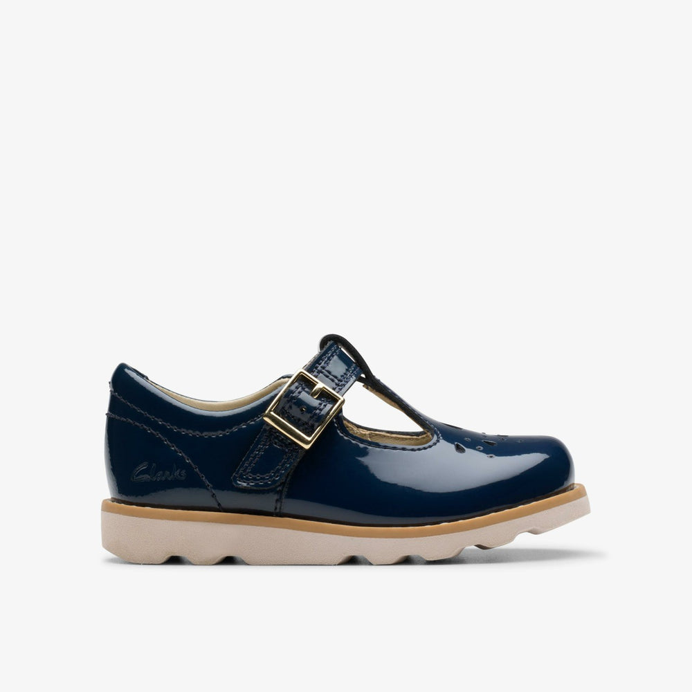 Crown Print Toddler Navy Patent | Clarks on Sale - Babies / Kids