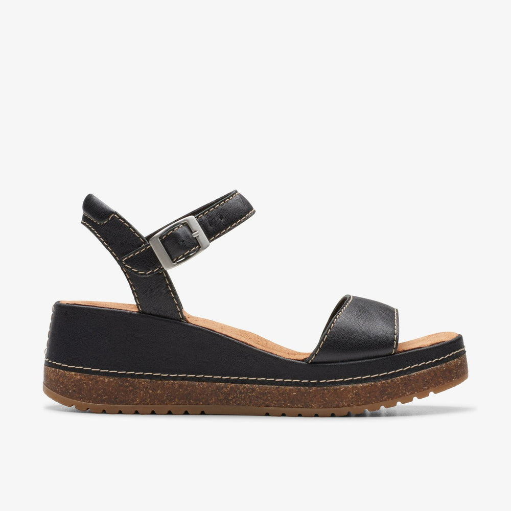 Kassanda Lily Black Leather | Clarks on Sale - Women