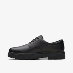 Lorcam Loop Youth Black Leather | Clarks Sale - Kids