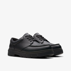 Lorcam Edge Youth Black Leather | Clarks on Sale - Kids