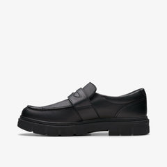 Lorcam Craft Youth Black Leather | Clarks on Sale - Kids