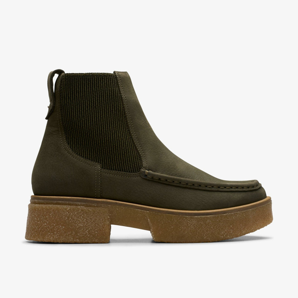 Linoso Top Ankle Boot Dark Green Nubuck | Clarks discount - Women