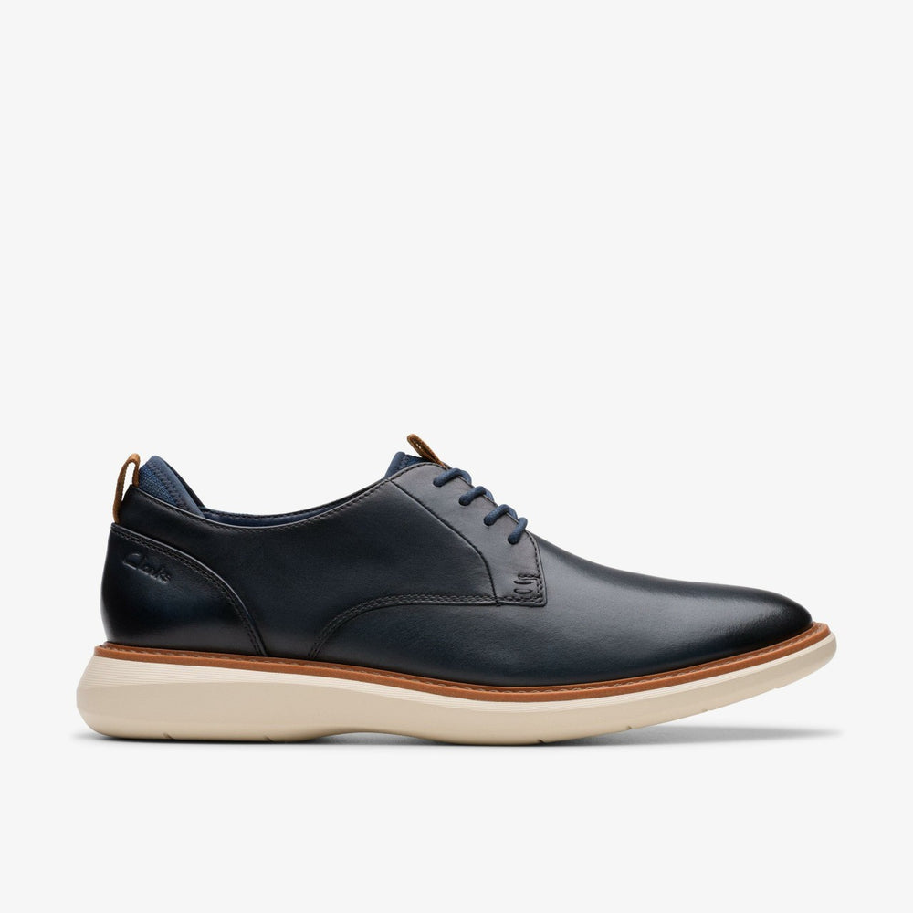 Brantin Plain Navy Leather | Clarks discount - Men