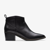 Morzine Sky Ankle Boot Black Leather | Clarks online - Women