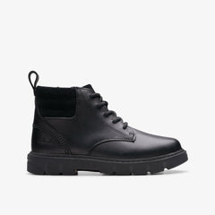 Lorcam Trail Kid Black Leather | Clarks on Sale - Kids