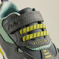 Steggy 2 Park Toddler Grey / Green | Clarks for sale - Kids