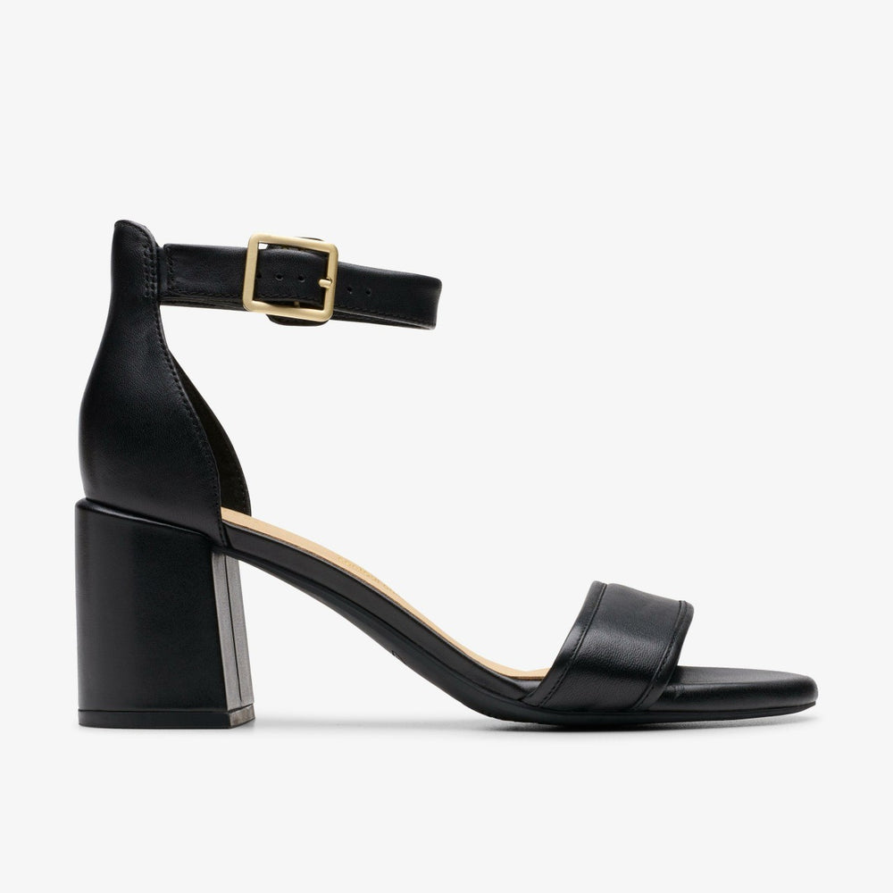 Ezoria Mae Black Leather | Clarks on Sale - Women