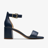 Ezoria Mae Navy Leather | Clarks outlet - Women