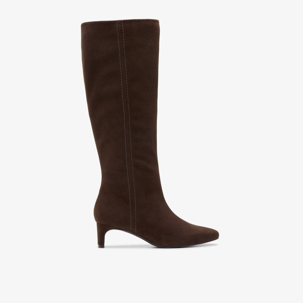 Edina Tall Dark Brown Suede | Clarks for sale - Women
