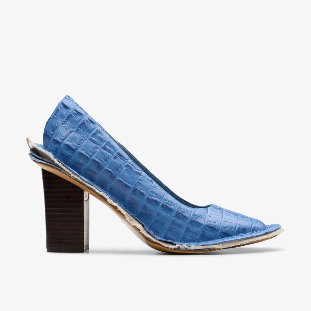 Martine Rose Heel Womens Blue Leather | Clarks on Sale - Women