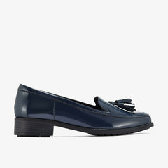 Havisham Edge Loafer Navy Patent | Clarks on Sale - Women