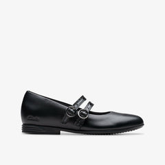Finja Bar Older Black Leather | Clarks on Sale - Kids