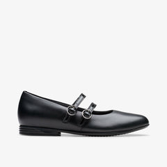Finja Bar Youth Black Leather | Clarks for sale - Kids
