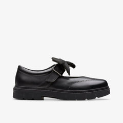 Lorcam Jane Youth Black Leather | Clarks for sale - Kids