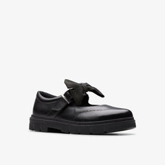 Lorcam Jane Youth Black Leather | Clarks for sale - Kids
