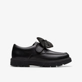 Lorcam Bow Kid Black Leather | Clarks for sale - Kids