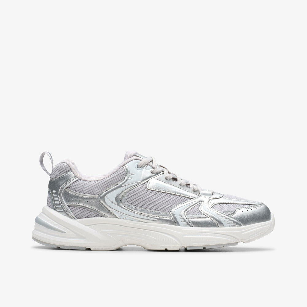 Crafton Move Youth Silver Metallic | Clarks discount - Kids