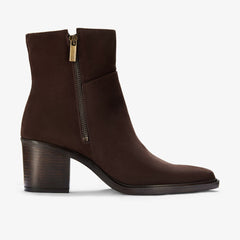 Jesse Zip Dark Brown Suede | Clarks discount - Women