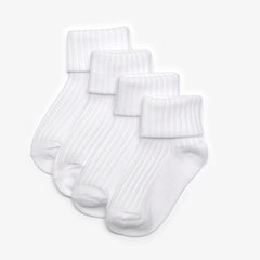 White Socks 4 Pack 6-12 Months White | Clarks outlet - Kids