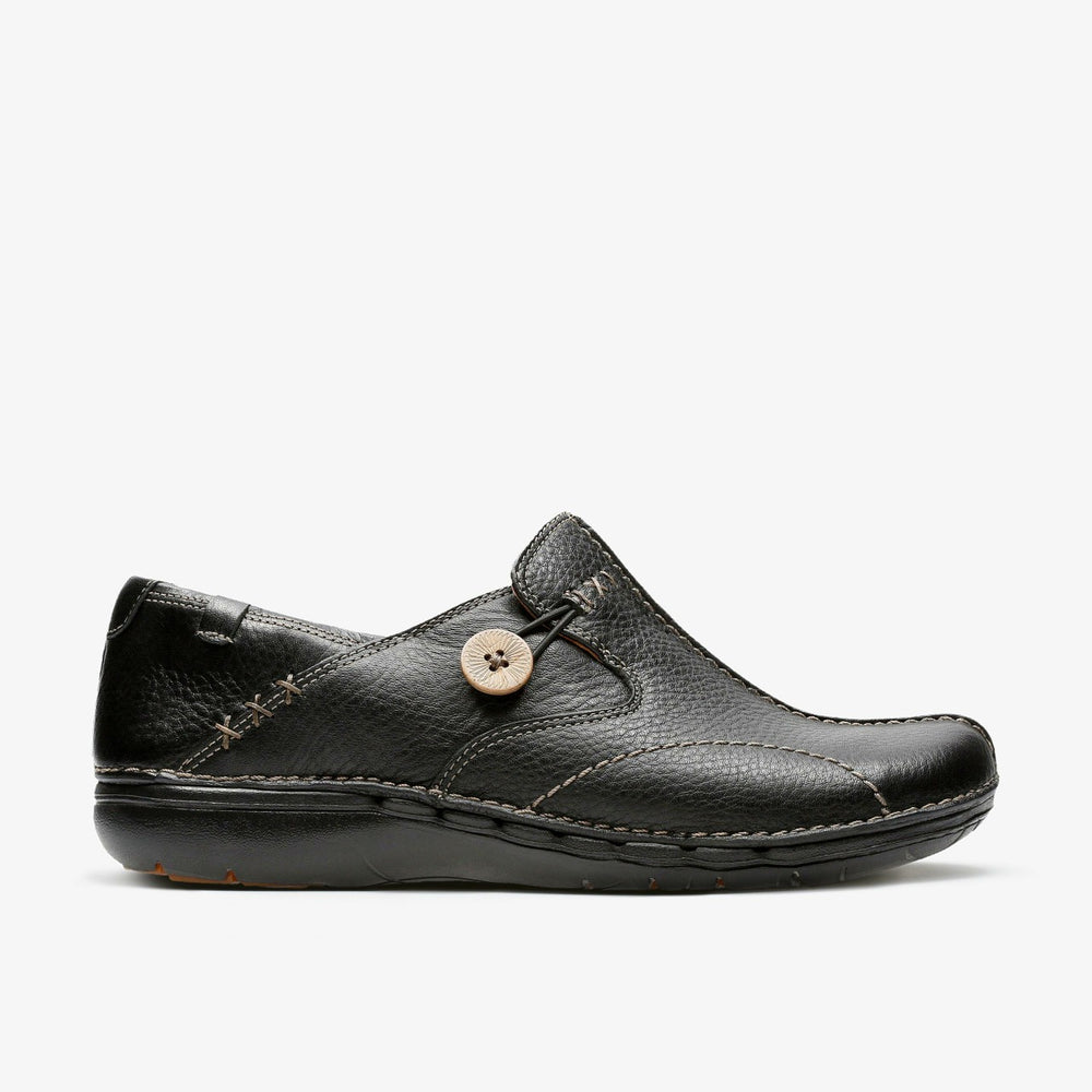 Un Loop Black Leather | Clarks online - Women