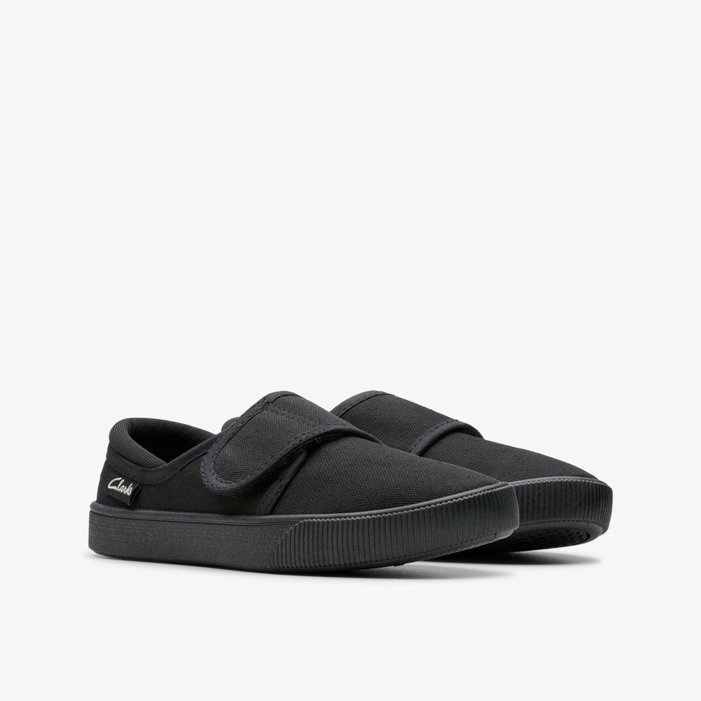 Hopper Run Black Fabric | Clarks discount - Kids