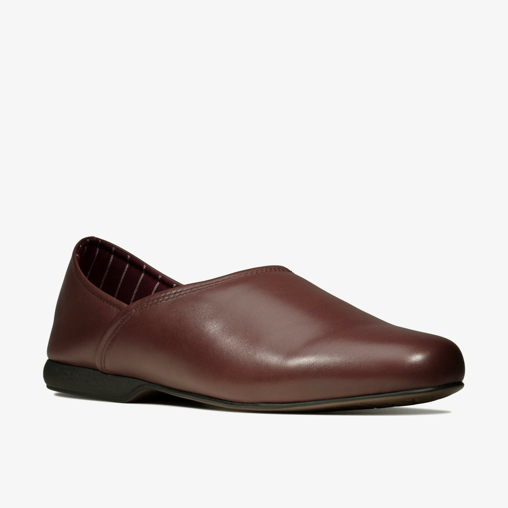 Harston Elite Slipper Burgundy Leather | Clarks discount - Men