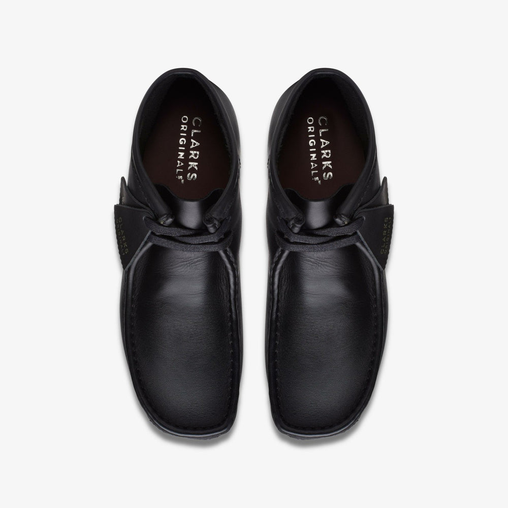 Wallabee Boot Black Leather | Clarks discount - Men