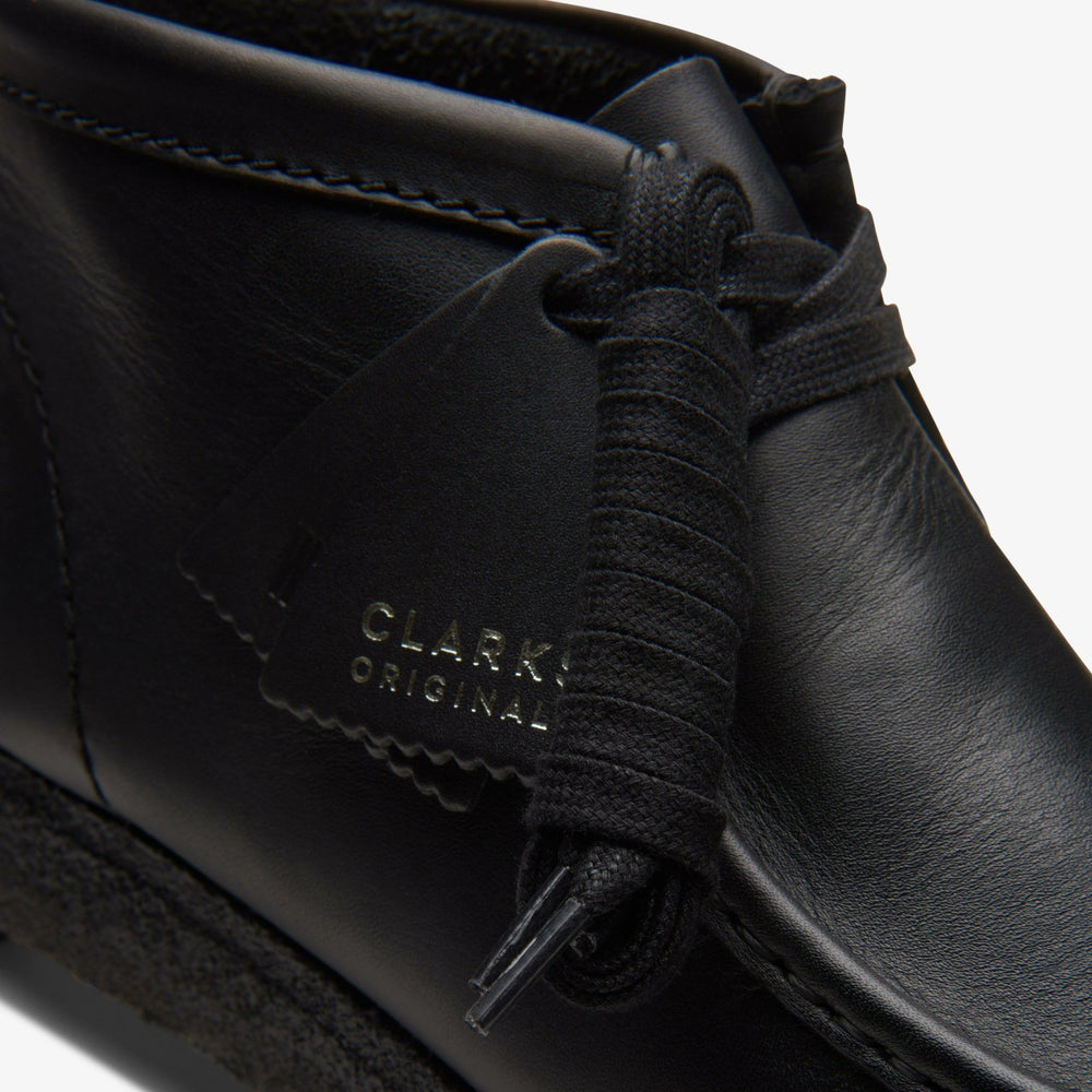 Wallabee Boot Black Leather | Clarks discount - Men