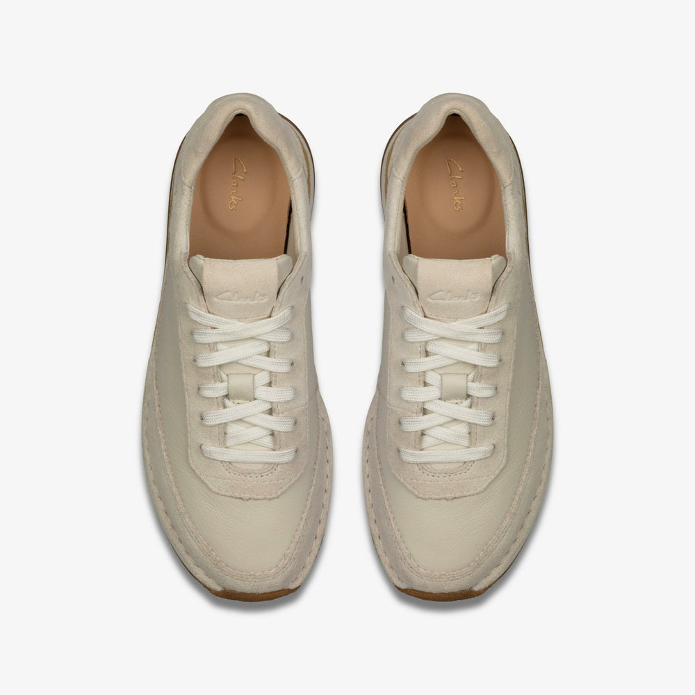 Craft Run Lace White Suede | Clarks outlet - Women