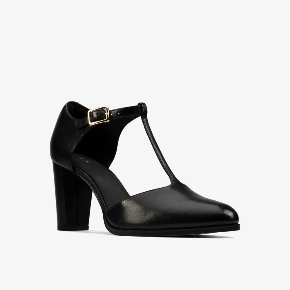 Kaylin 85 T Bar Black Leather | Clarks online - Women