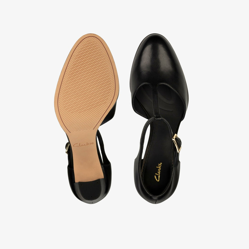 Kaylin 85 T Bar Black Leather | Clarks online - Women