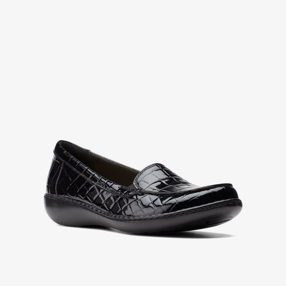 Ashland Jam Black Patent / Crocodile | Clarks on Sale - Women