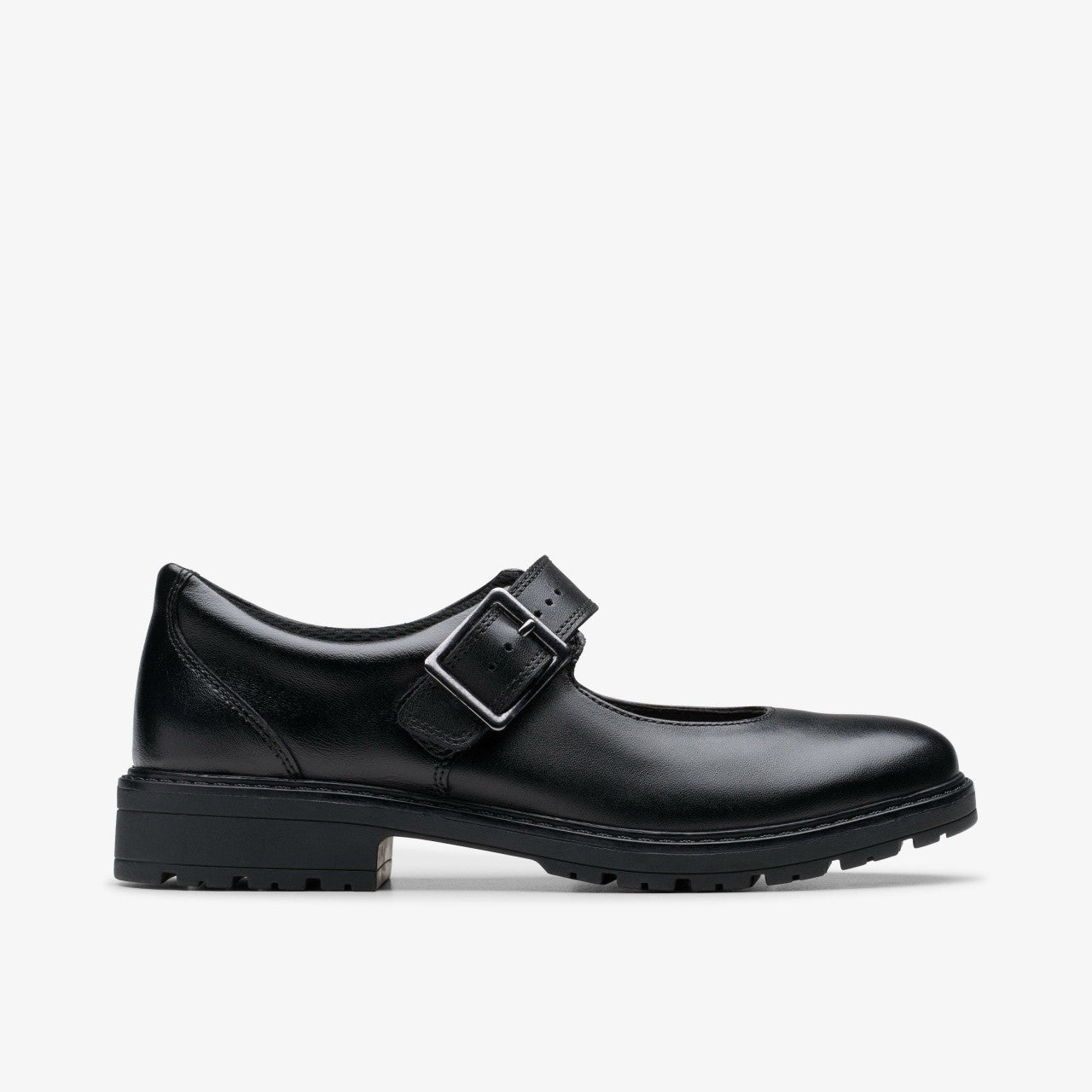 Loxham Walk Youth Black Leather | Clarks on Sale - Kids