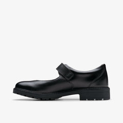 Loxham Walk Youth Black Leather | Clarks on Sale - Kids