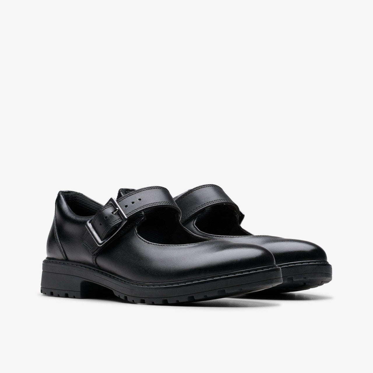 Loxham Walk Youth Black Leather | Clarks on Sale - Kids