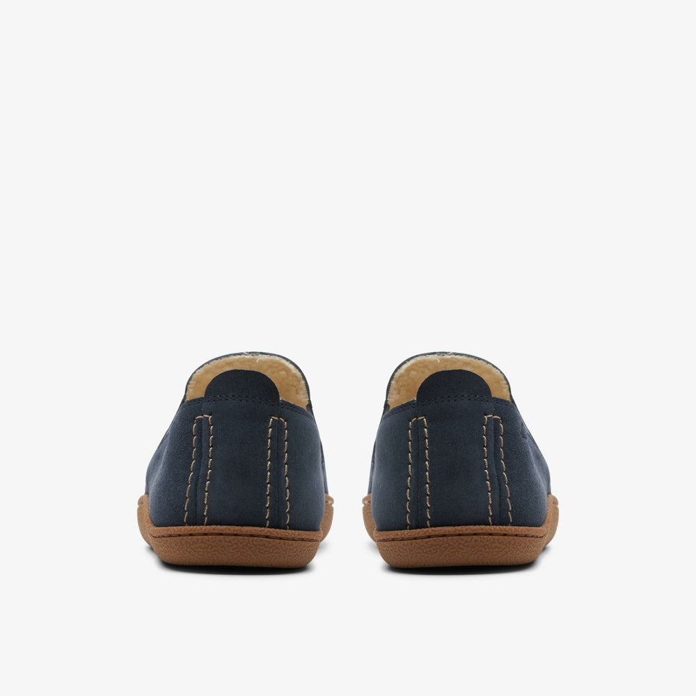 Home Mocc Slipper Navy Suede | Clarks online - Men