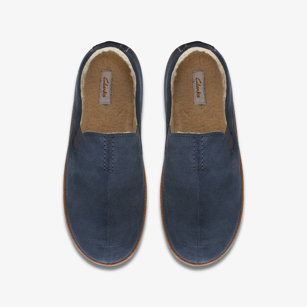 Home Mocc Slipper Navy Suede | Clarks online - Men