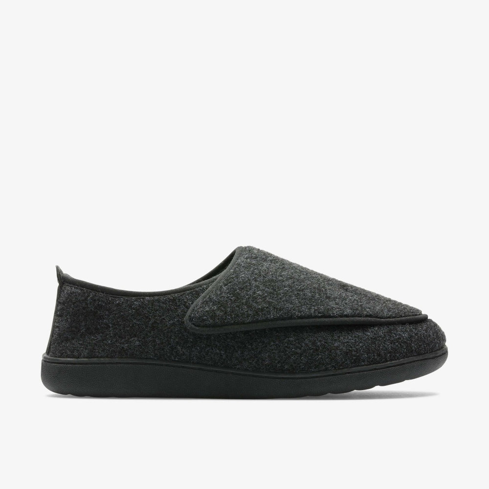 King Riptape Slipper Dark Grey Felt | Clarks for sale - Men