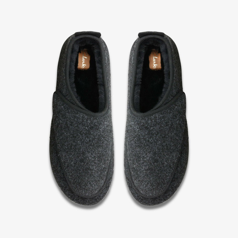 King Riptape Slipper Dark Grey Felt | Clarks for sale - Men