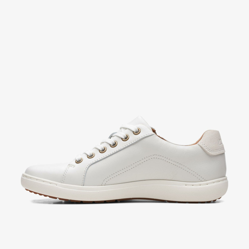 Nalle Lace White Leather | Clarks for sale - Women