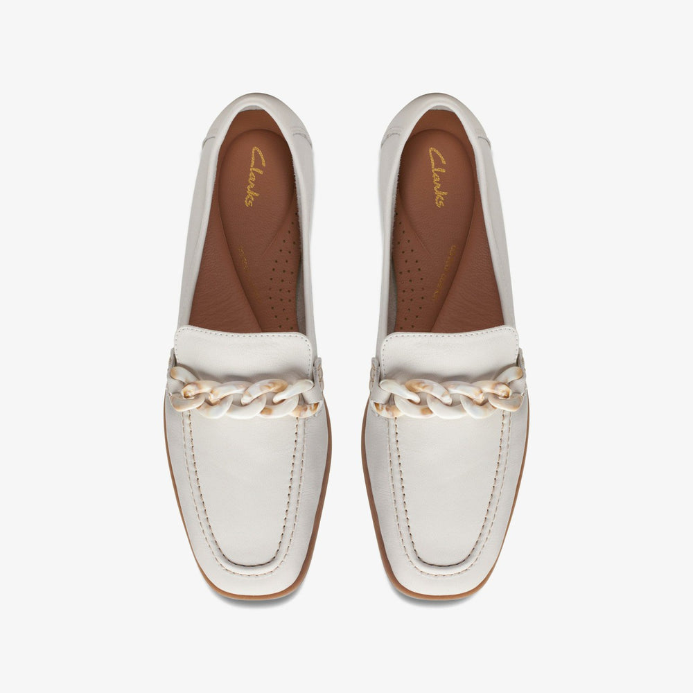 Sarafyna Iris Loafer White Leather | Clarks discount - Women
