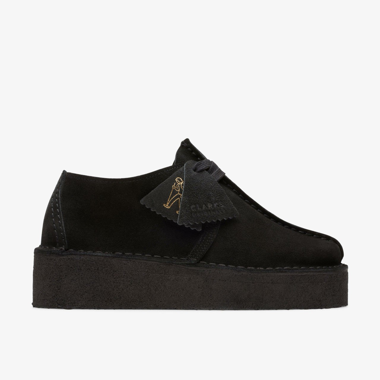 Trek Wedge Black Suede | Clarks for sale - Women
