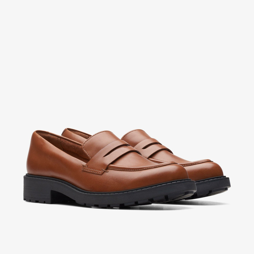 Orinoco 2 Penny Loafer Dark Tan Leather | Clarks online - Women