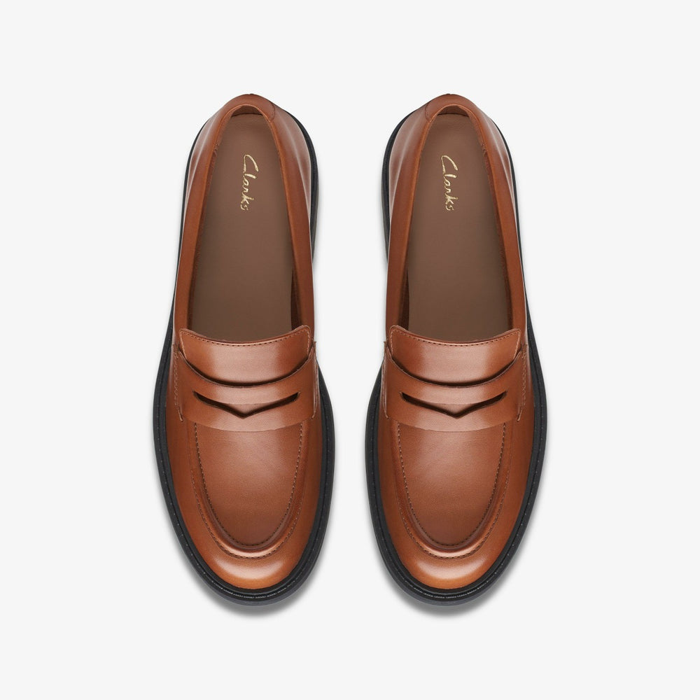 Orinoco 2 Penny Loafer Dark Tan Leather | Clarks online - Women