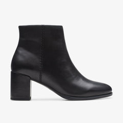 Freva 55 Zip Ankle Boot Black Leather | Clarks on Sale - Women