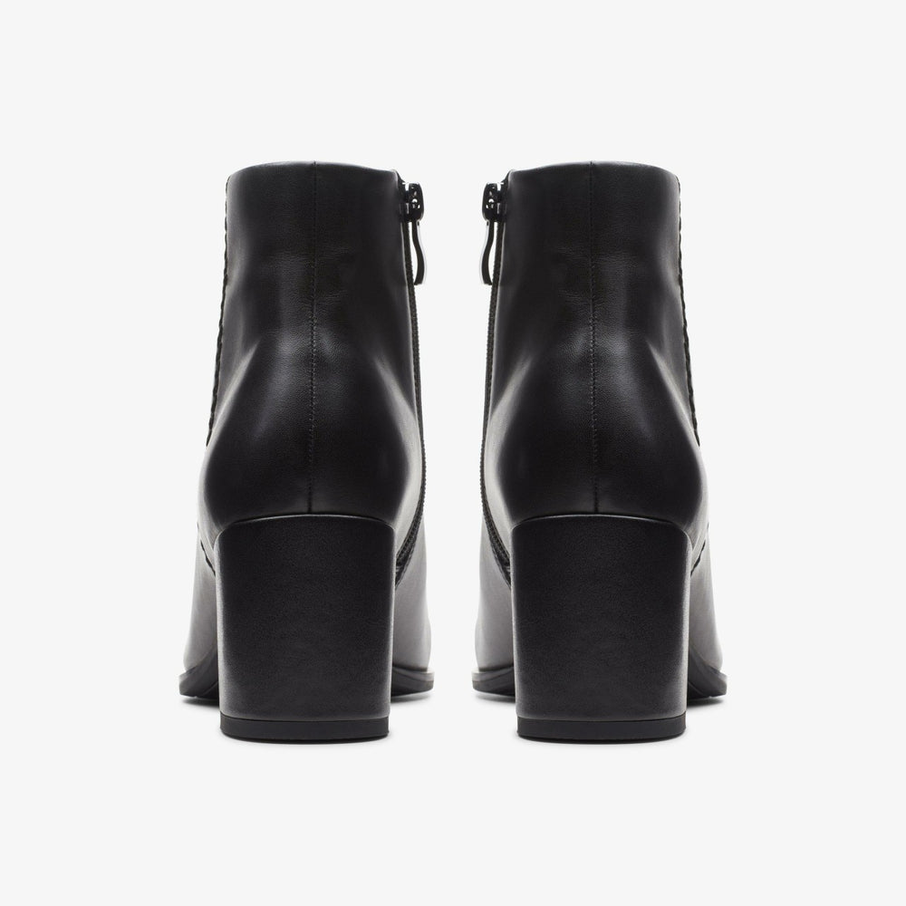 Freva 55 Zip Ankle Boot Black Leather | Clarks on Sale - Women