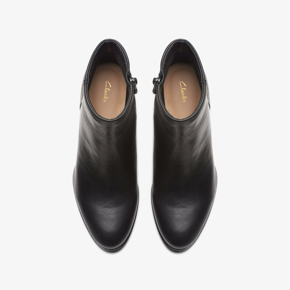 Freva 55 Zip Ankle Boot Black Leather | Clarks on Sale - Women